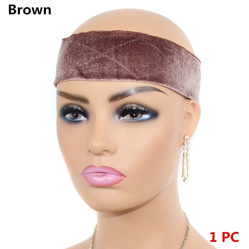 Adjustable Velvet Wig Grip Band - No-Slip Headband for Lace Front Wigs, Secure Wig Holder for Women