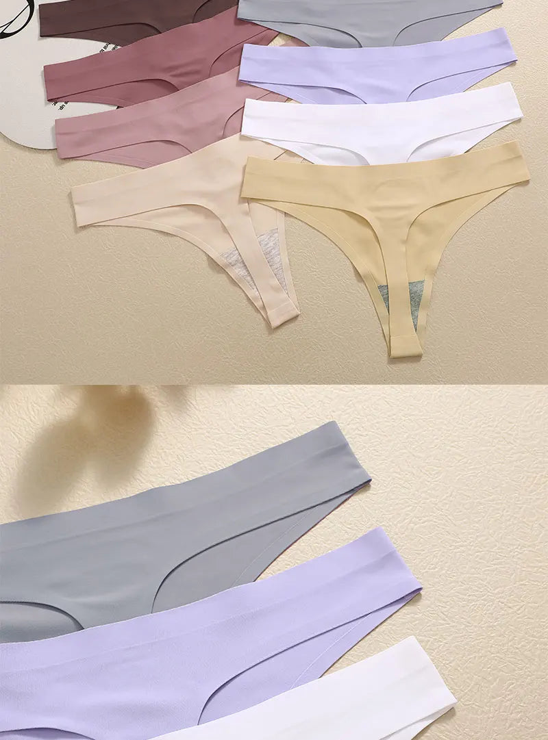 3PCS Sexy G-String Underwear Set – Breathable Seamless Low Waist T-Back Bikini Panties for Women, S-XL Sizes