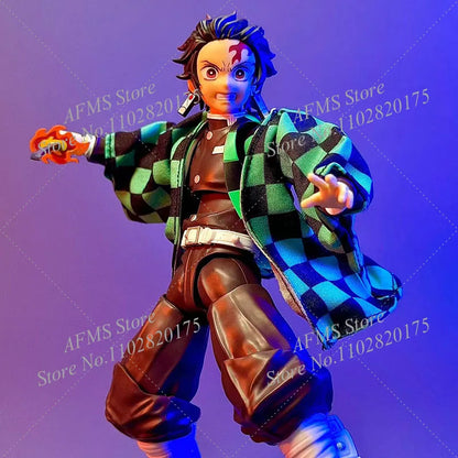 1/12 Scale Kamado Tanjirou Collectible Figure – Classic Plaid Jacket Cosplay Uniform 6-Inch Male Action Figure