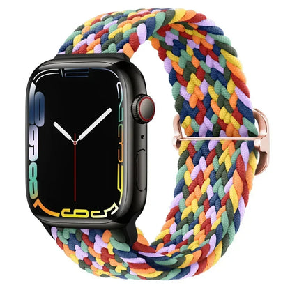 Braided Nylon Apple Watch Band – Adjustable Sport Strap Compatible with Ultra 2, Series 10/9/8/7/6/SE (40–49mm) Wrist Bracelet
