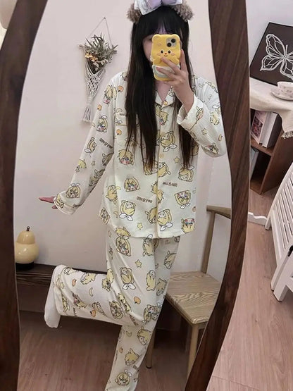 Kagamine Rin & Len Anime Pajamas — Long Sleeve Costume for Girls, 35-65Kg, Cosplay Sleepwear