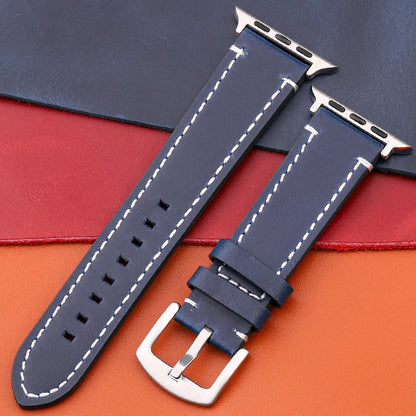 Genuine Leather Apple Watch Strap – Compatible with Series 7, 6, 5, 4, SE (40mm–49mm) for Men & Women