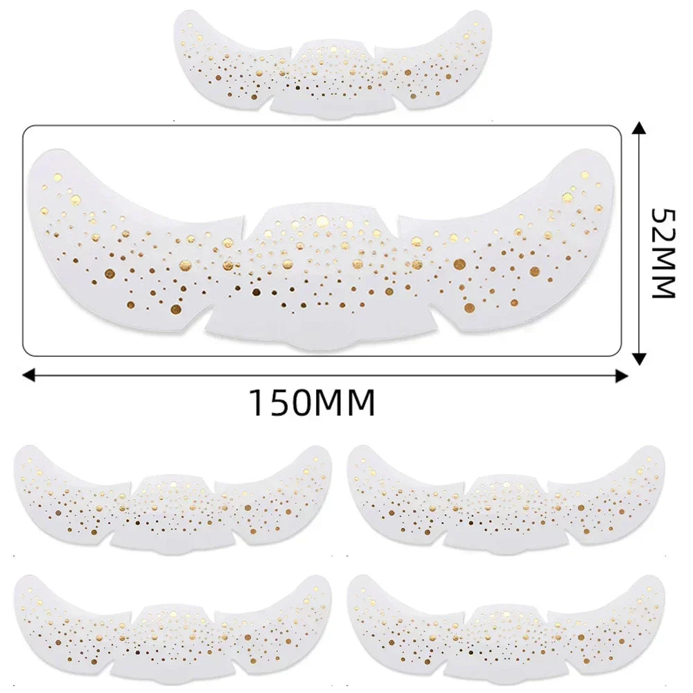 6pcs Hot Stamping Freckles Makeup Patches – Metallic Gold & Silver Temporary Tattoo Stickers for Face