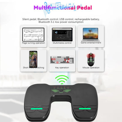 Wireless Bluetooth Page Turner Pedal — Rechargeable Foot Controller for Tablets & Smartphones
