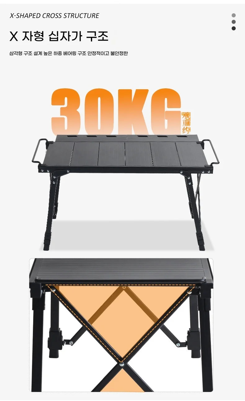 Lohascamping Folding Camping IGT Table – Lightweight Portable Roll Table with Adjustable Legs for BBQ, Desktop Burner & Backpacking