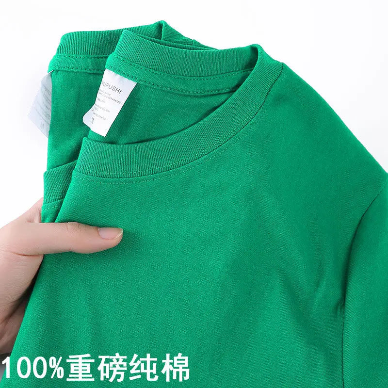 100% Cotton Unisex T-Shirt – Solid Color O-Neck Short Sleeve Tops for Men & Women, Summer Korean Loose Fit M-4XL