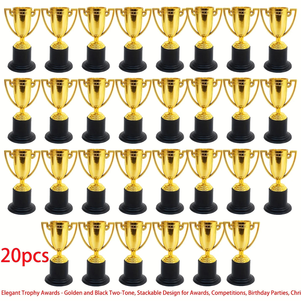 20-Piece Elegant Tower Trophy Awards - Decorative Trophies for Corporate Events, School Competitions, Celebrations, and Gifts