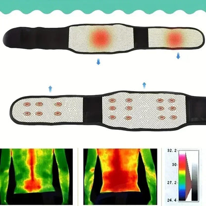 Self-Heating Lower Back Support Belt - Magnetic Lumbar Waist Brace for Everyday Support