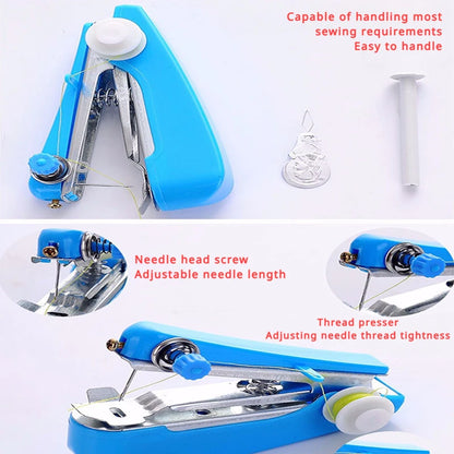 Portable Mini Manual Sewing Machine & Travel Sewing Kit - Handy Needlework Tool for Fabric & Clothes