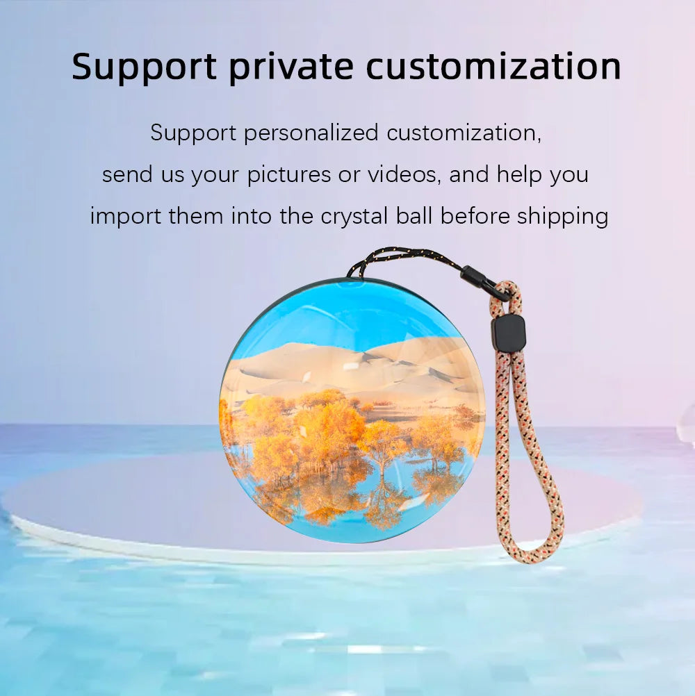 7cm 3D Crystal Ball Display - DIY Electronic Video Playback Globe & Gift for Family, Friends and Graduation