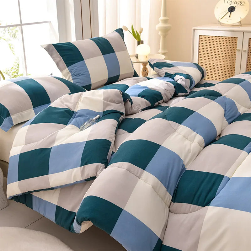 Thick Warm Flannel Fleece Comforter – Winter Bedding Quilt for Cold Nights