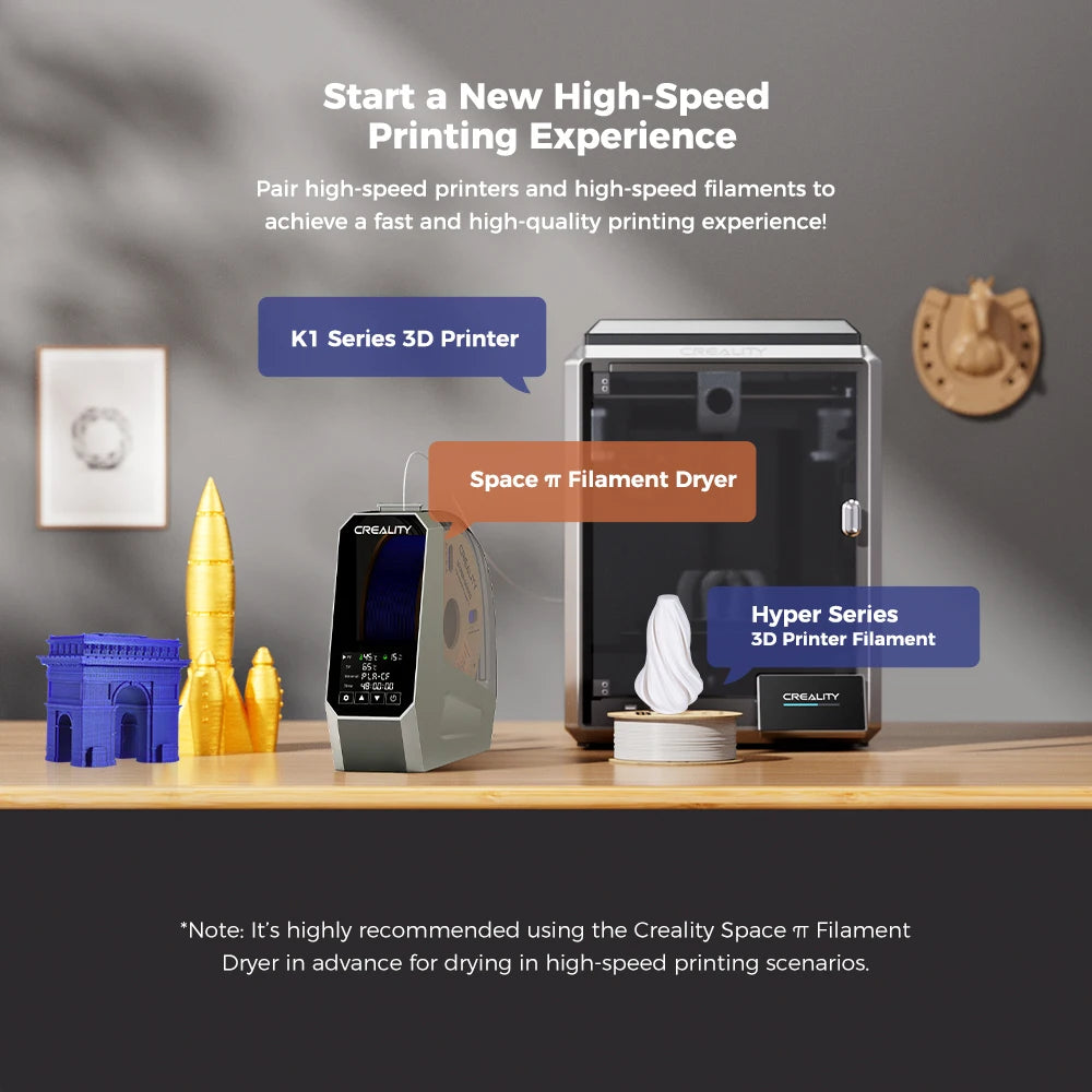 Creality Space π Filament Dryer Box - 360° Hot-Air Heating | Supports 1.75mm & 2.85mm Filaments with 48-Hour Timer and Real-Time Monitoring