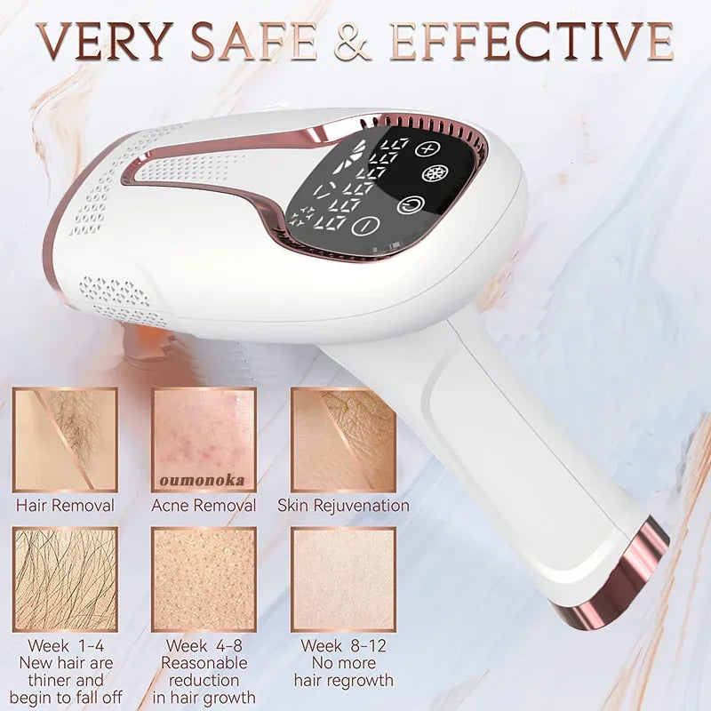 Body Bikini IPL Hair Removal Device — 999,999 Flashes Permanent Painless Laser Epilator for Women, Home Use