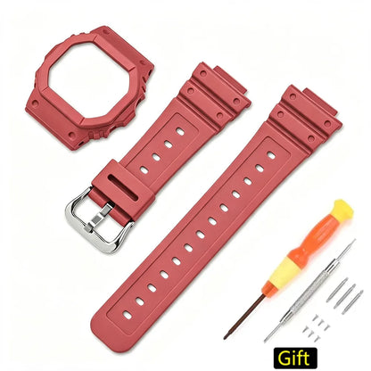 Case and Resin Rubber Strap Set for Casio G-Shock DW-5600, GW-M5610 & GW-B5600 - Unisex Replacement Watch Accessories