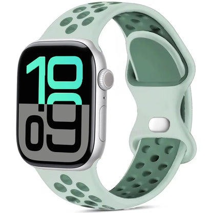 Silicone Apple Watch Strap - Breathable Wristband for Watch 11/10/9/8/7 Ultra 3/2 SE Series 49mm-41mm