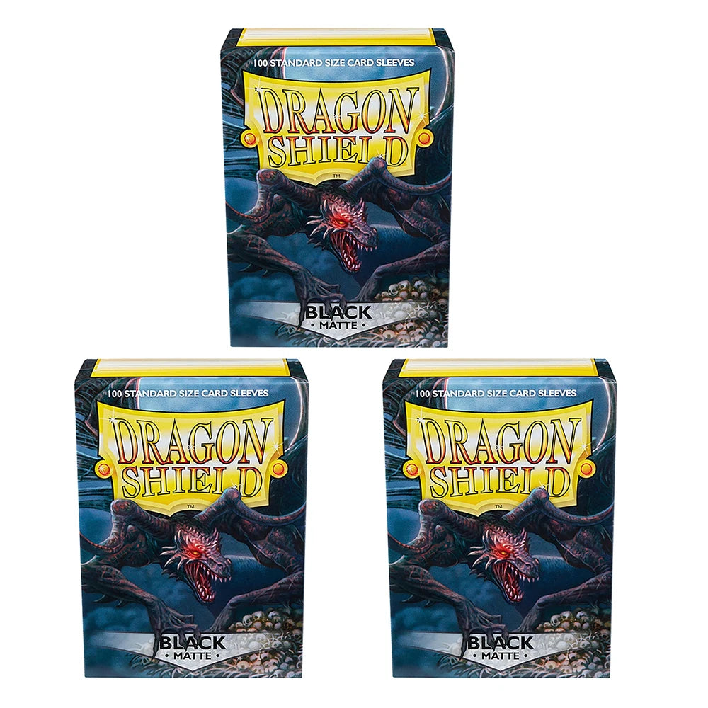 Dragon Shield Black Matte Card Sleeves - 100 Standard Size 66 × 91mm Trading Card Protectors for MTG and Board Games