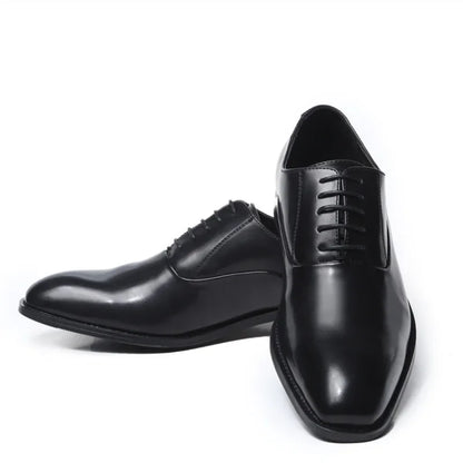 Men's Leather Oxford Dress Shoes - Formal Business Lace-Up Footwear for Office, Wedding & Special Occasions
