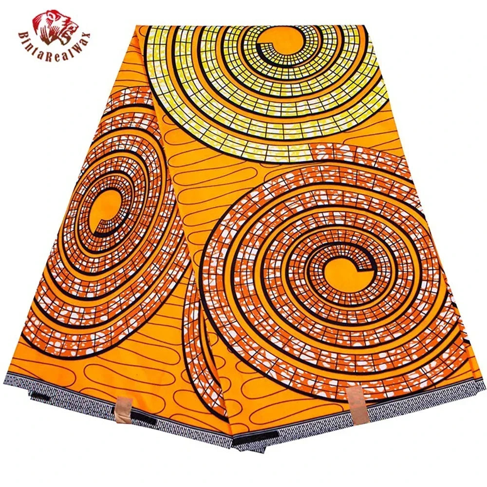 Bintarealwax Ankara Fabric - Wholesale Polyester Sewing Material for Women's Party Dresses FP6390