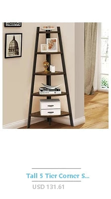 5 Tier Adjustable Bookshelf Organizer - Modern Wood & Metal Storage for Books, CDs, Movies, Garage Kits (23.62” x 11.81” x 62.2”)