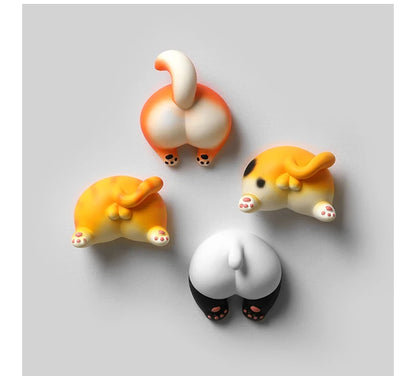 Kitty Buttocks Refrigerator Magnets – Cute Cartoon Animal Resin Magnets for Wall, Car & Fridge Decoration Accessories