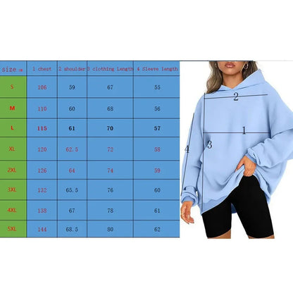 Oversized Hoodie Sweatshirt — Unisex Loose Fit, Drop Shoulder, Cuffed Sleeve Winter Casual Sportswear