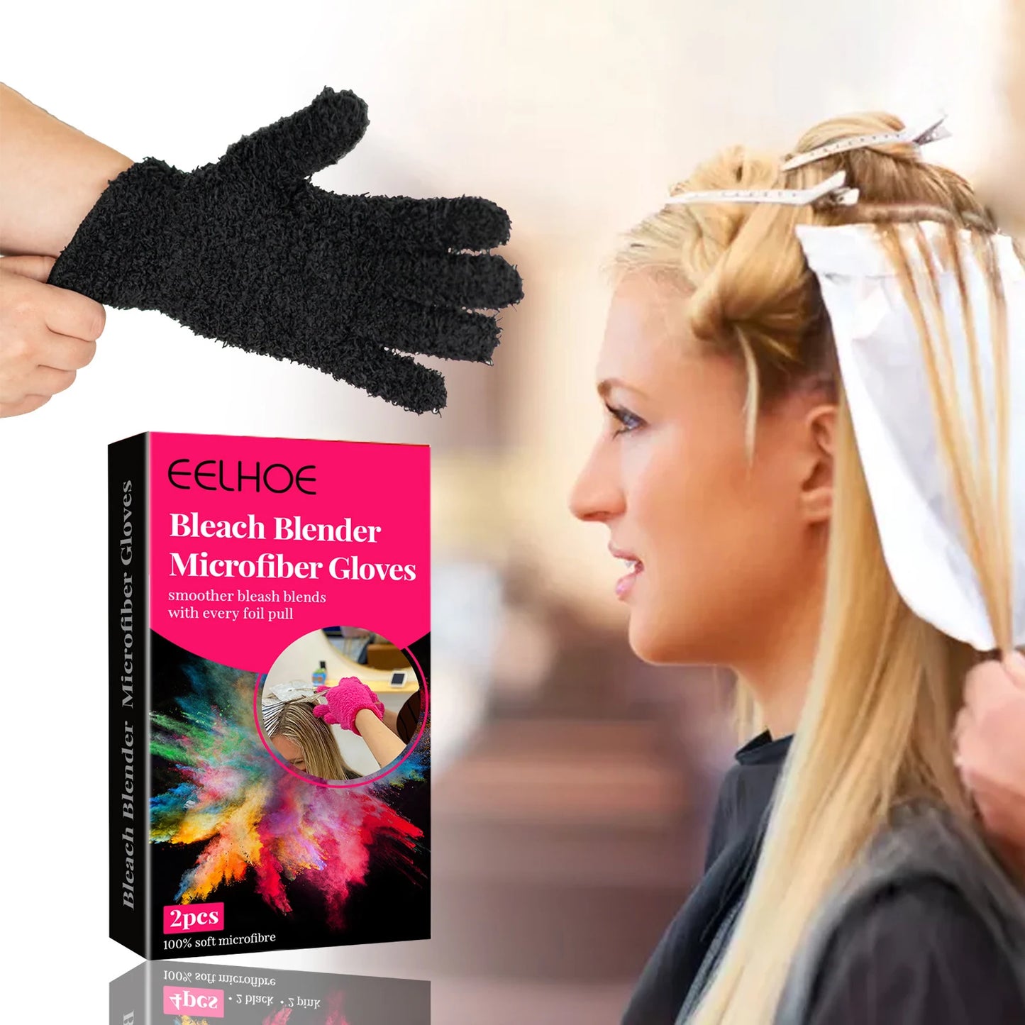 Heat Resistant Nylon Bleach Gloves for Hair Straightening, Curling - Hairdressing Finger Glove Salon Styling Tools