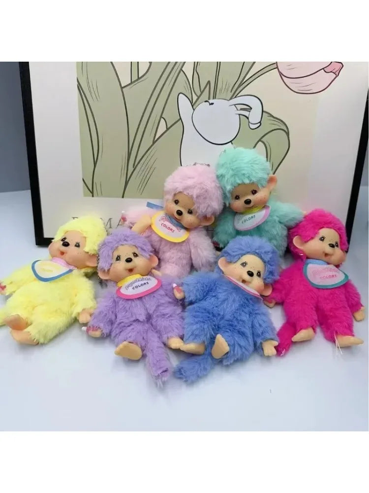 Anime Monchhichi Plush Pendant Doll – Cute Cartoon Character Standing Keychain Claw Machine Toy