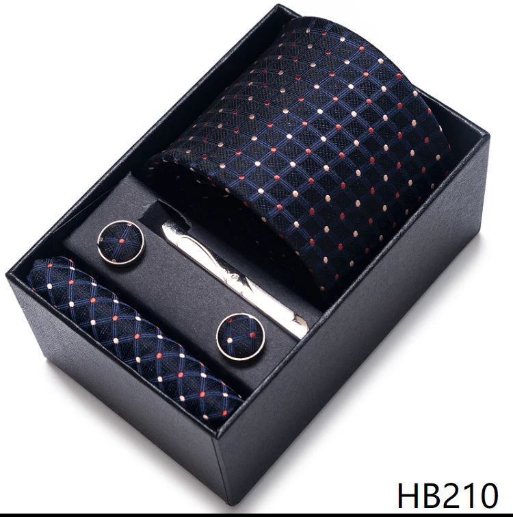 Men’s Tie and Pocket Square Gift Set – 2023 Mixed Colors Paisley Necktie in Box, Wedding Suit Accessory
