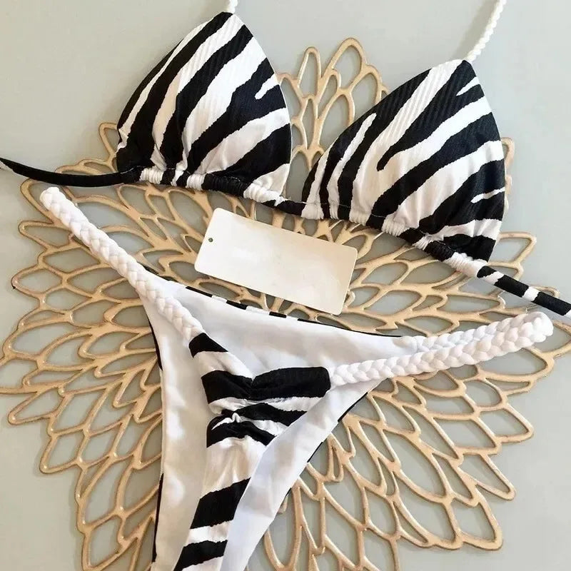Women’s Leopard Print Bikini Set – Sexy Swimwear for Beach Vacation, Thong Bathing Suit & Summer Beachwear
