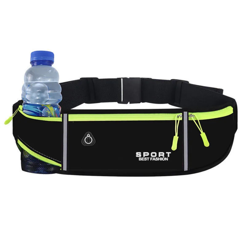 Unisex Waterproof Sports Waist Pack – Hip Bag for Running, Climbing, Motorcycle with Water Bottle & Phone Holder
