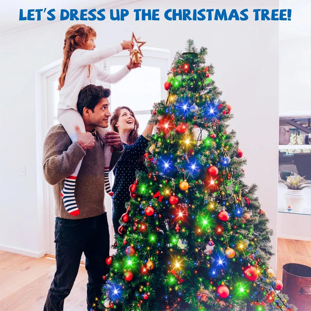 Christmas Tree Lights - 400LED RGBIC Smart Fairy String Lights with Star Topper for Indoor & Outdoor Decor
