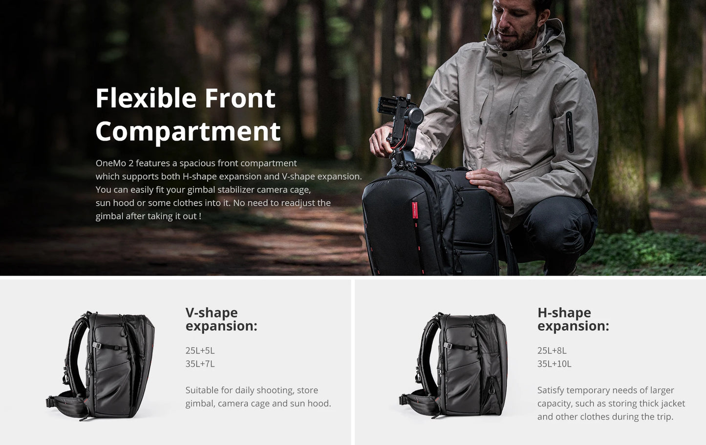 PGYTECH OneMo 2 Camera Backpack – Waterproof Shoulder Bag for Canon, Fuji Cameras & 16" Laptop