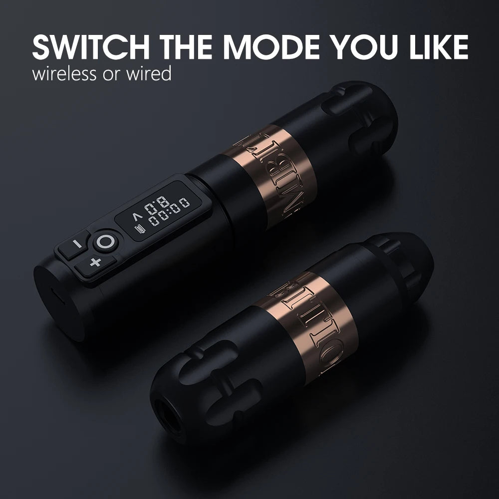 Ambition Soldier Wireless Tattoo Machine — Rotary Battery Pen with 2400mAh & LED Digital Display | Portable Power Pack for Body Art