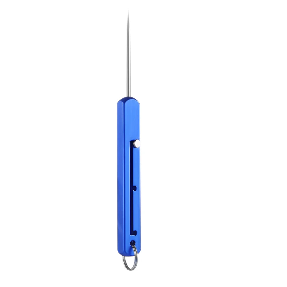 Portable Titanium Toothpick Set - Reusable Telescopic Metal Toothpick Holder with Keychain Pocket Tool