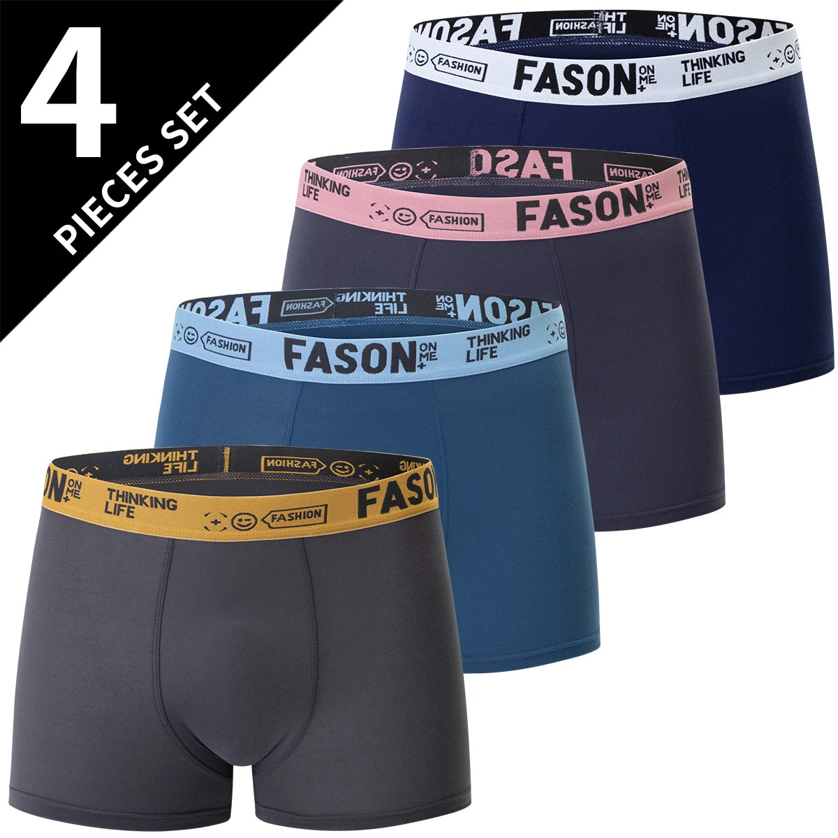 4/10 Pack Men's & Teen Boys' Boyshort Underwear – Comfy Elastic Waist, Parent-Child Matching, Multi-Size Fashion Shorts