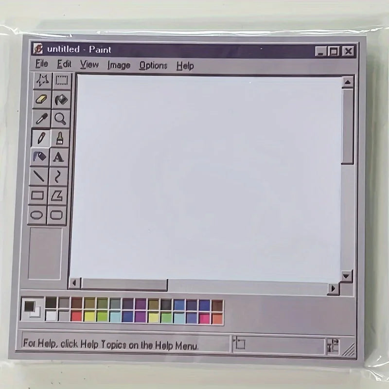 Vintage Computer-Themed Sticky Notes – 50 Sheets Durable Adhesive Notes for Artists & Office Use