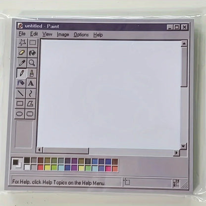 Vintage Computer Design Sticky Notes – 50 Sheets Durable Adhesive Memo Pads for Office, Study & Artist Use