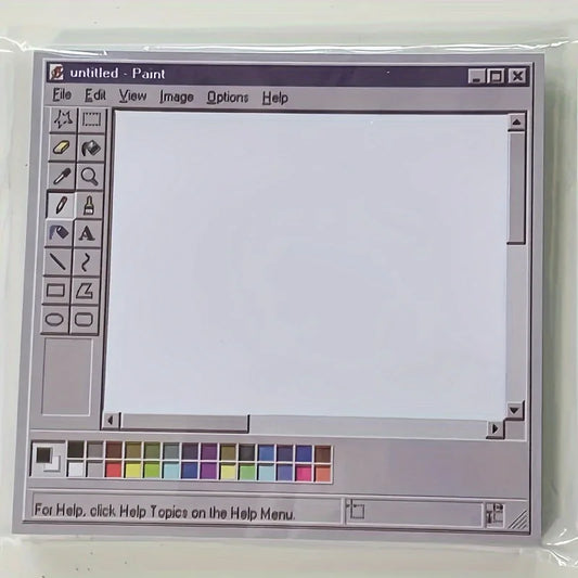 Vintage Computer Design Sticky Notes – 50 Sheets Durable Adhesive Memo Pads for Office, Study & Artist Use