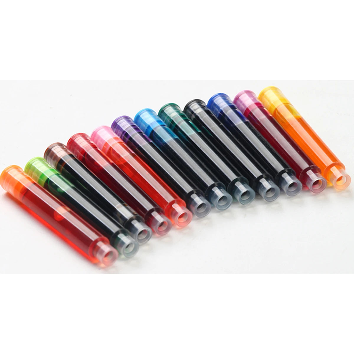 Colorful Fountain Pen Ink Cartridges - 12-60PCS 3.4mm Ink Sac Refills for Drawing, School & Office Writing Supplies