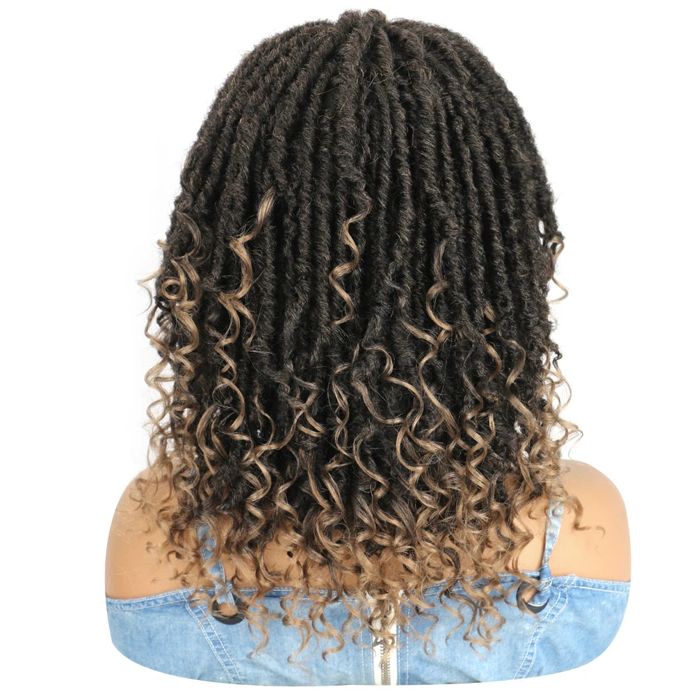 Synthetic Afro Dreadlock Headband Wig – Ombre Color Crochet Hair Wig, Low-Heat Fiber