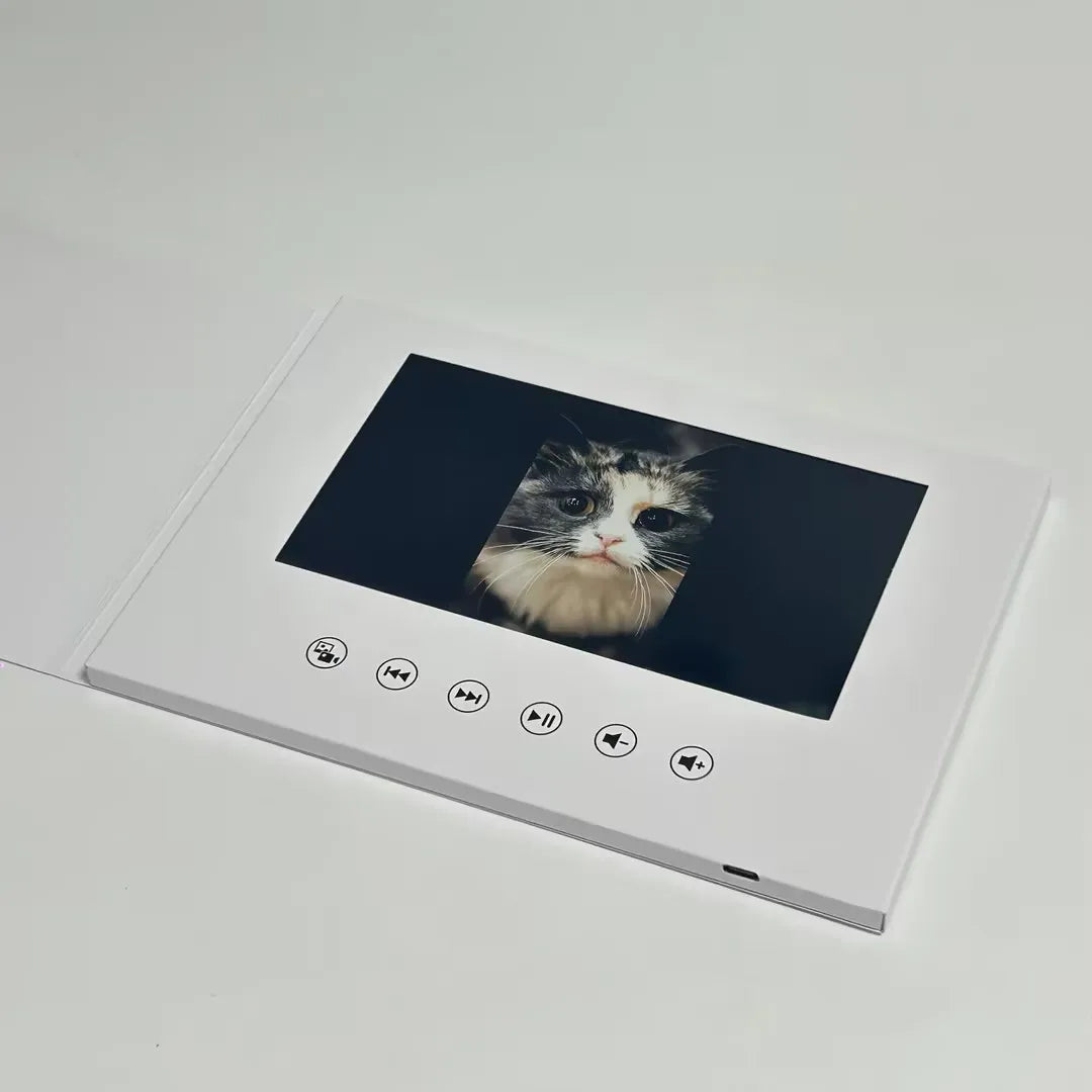 7-Inch Digital Video Greeting Card — 4GB LCD Birthday, Wedding & Invitation Music Photo Frame with Video Upload