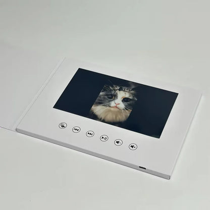 7-Inch Digital Video Greeting Card — 4GB LCD Birthday, Wedding & Invitation Music Photo Frame with Video Upload