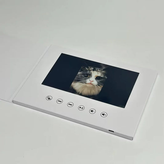 7-Inch Digital Video Greeting Card — 4GB LCD Birthday, Wedding & Invitation Music Photo Frame with Video Upload