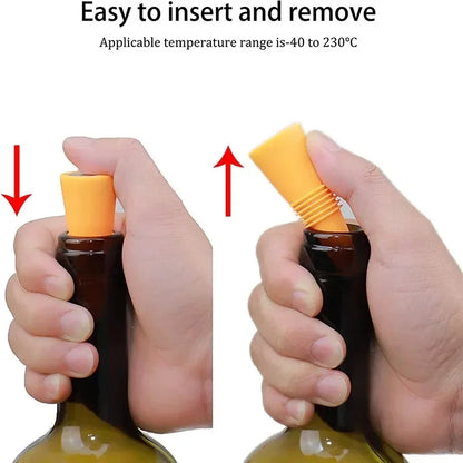 Silicone Wine Bottle Stopper Set – Leak-Proof Cork Caps for Wine, Whisky, Beer & Champagne, Reusable Bar & Kitchen Sealing Accessories