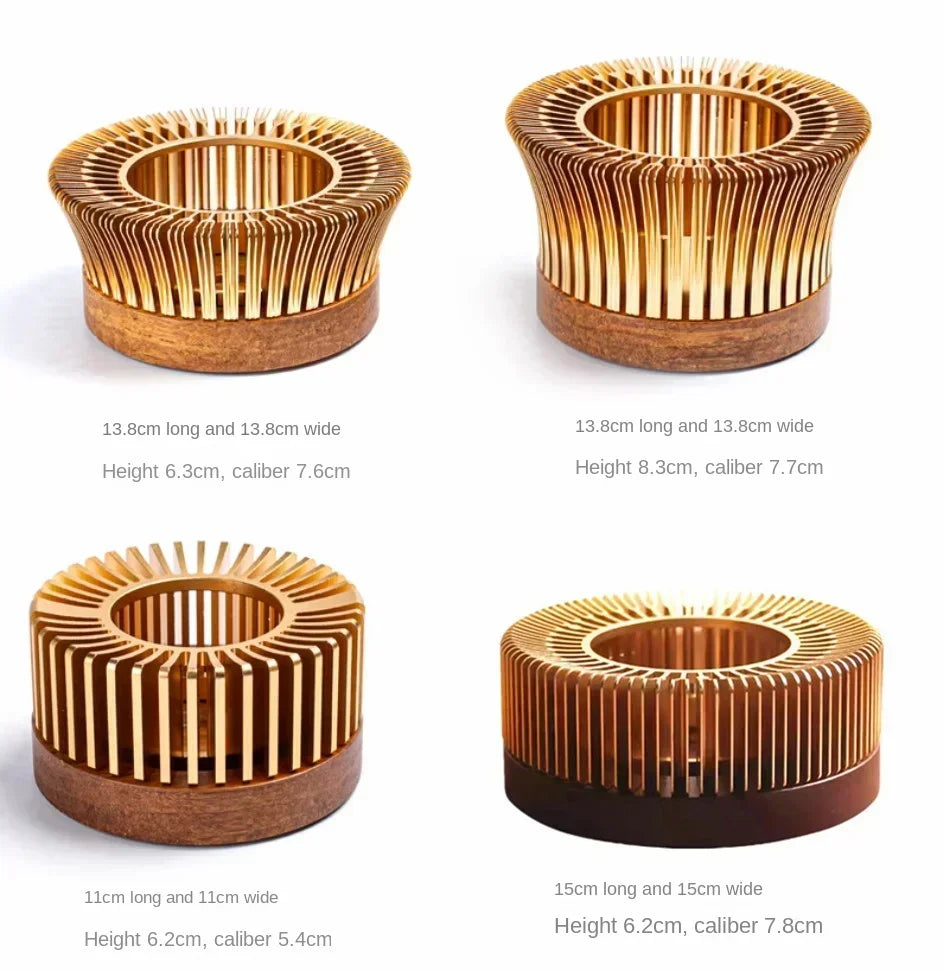 Gold Hollow Aluminum Alloy Teapot Warmer – Candle Base Heater for Coffee, Tea, and Milk Pots