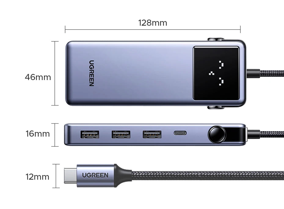 UGREEN 7-in-1 USB-C Hub – 4K HDMI, USB 3.0, RJ45 Gigabit Ethernet Docking Station for MacBook & Laptops
