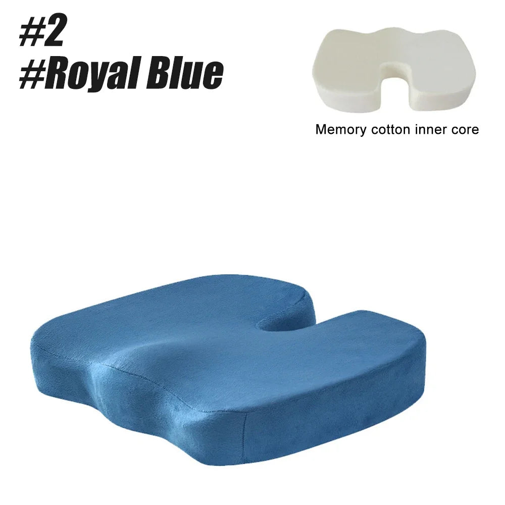 U-Shaped Memory Foam Coccyx Seat Cushion – Tailbone Pain Relief Pillow for Chair, Car & Office Use