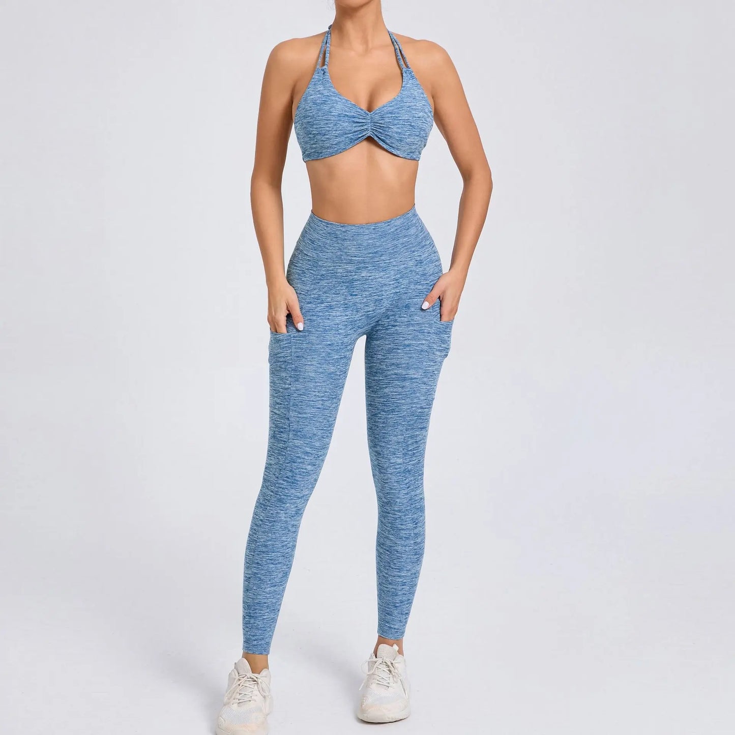 Sexy Women’s Yoga Set – Crop Top Sports Bra & Shorts Gym Tracksuit for Running, Fitness & Workout