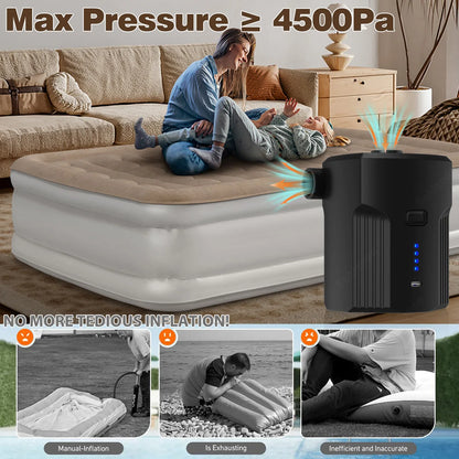 Portable Electric Air Pump for Inflatables with 5 Nozzles – Fast Inflation for Air Mattresses, Boats, Pool Floats, Camping Gear & Cushions