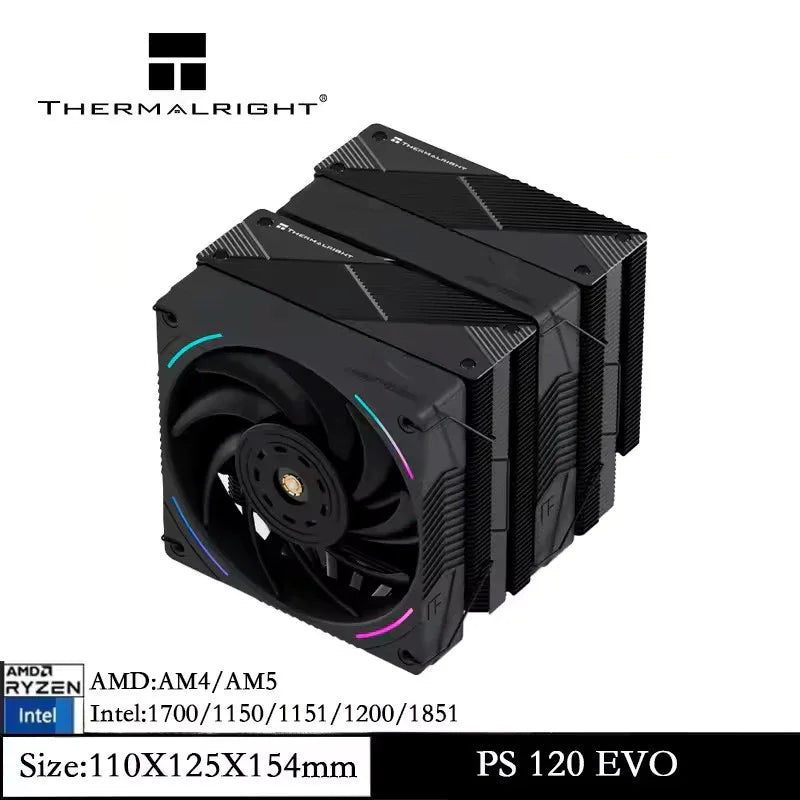 Thermalright Phantom Spirit Digital 120 EVO/SNOW CPU Air Cooler – AGHP Gen5.0 7 Heat Pipe Dual Tower High Performance Radiator with Dual TL-K12 Fans for Intel & AMD Sockets
